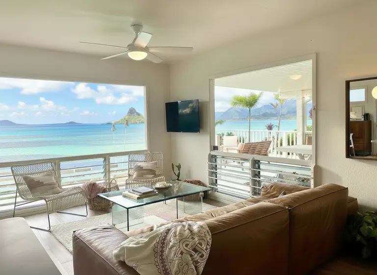 Spacious Living Room In Oahu Vacation Rental With Ocean Views